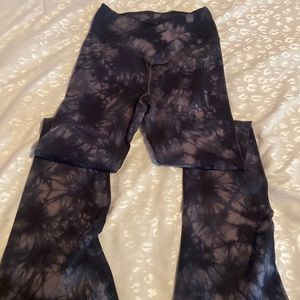 CROSSOVER LEGGINGS FRM PINK BLACK TIEDYE PRINT